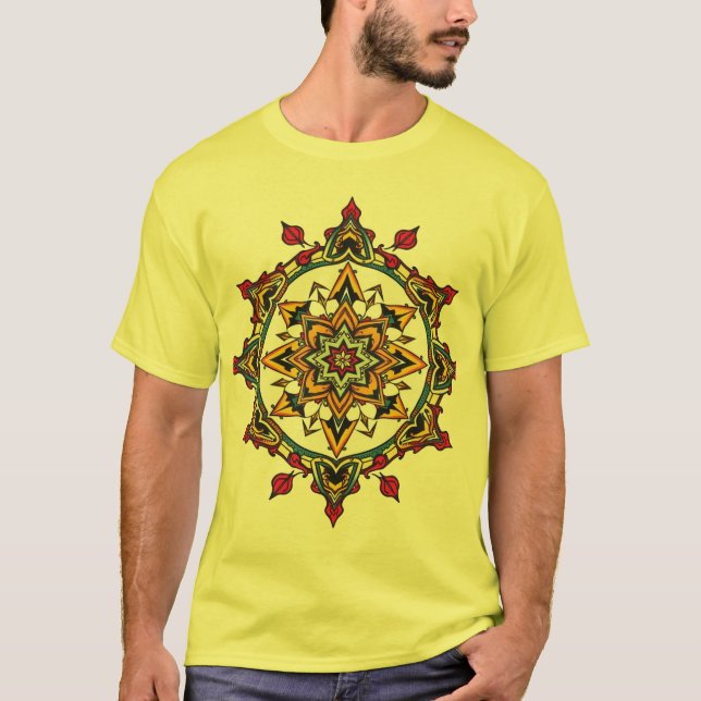 Modern Geometric Shapes Pattern Vibrant Abstract  T-Shirt (Front)