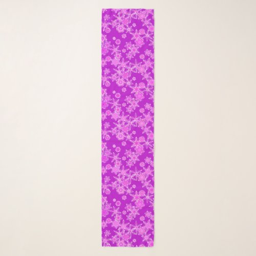 Modern Geometric Snowflakes Amethyst Purple Scarf
