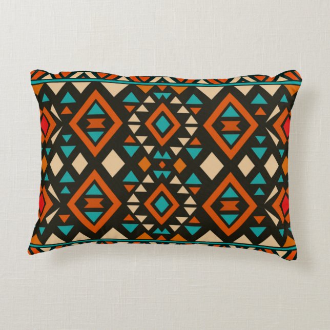 Modern Geometric Southwest Style  Accent Pillow (Back)
