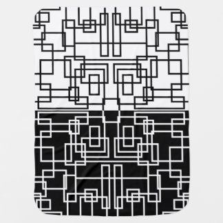 Modern Geometric Squares BW Mix Receiving Blanket