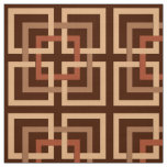 Modern Geometric Squares, Chocolate Brown and Tan Fabric