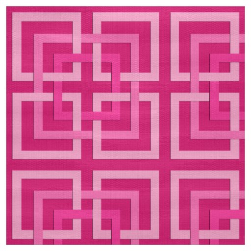 Modern Geometric Squares, Fuchsia and Light Pink Fabric