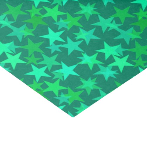Modern Geometric Stars Emerald and Mint Green Tissue Paper