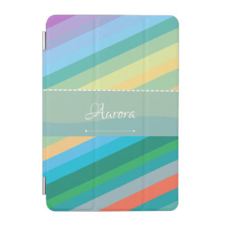 Modern Geometric Stripes in Cool Colors iPad Mini Cover