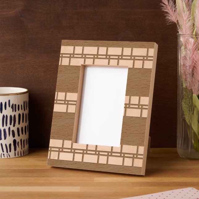 Modern Geometric Stripes Laser Picture Engraved Frames (Left)