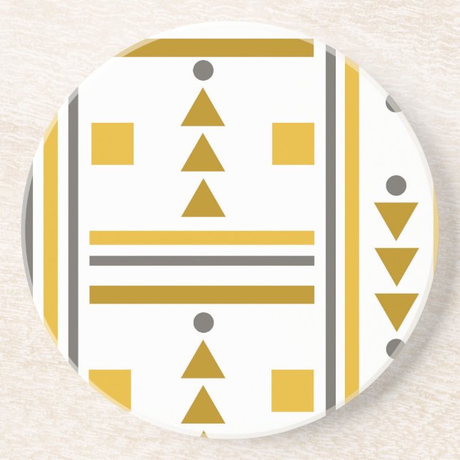 Modern Geometric Style Stone Coaster (Front)
