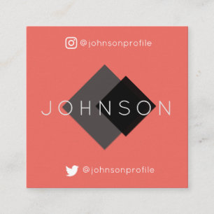 Modern geometric style with QR code Square Business Card