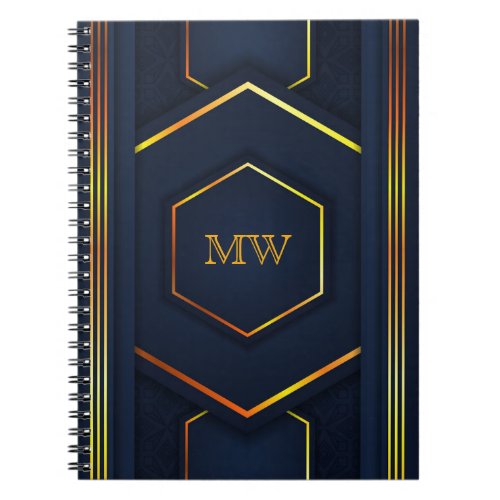 Modern Geometric Stylish Monogram Notebook