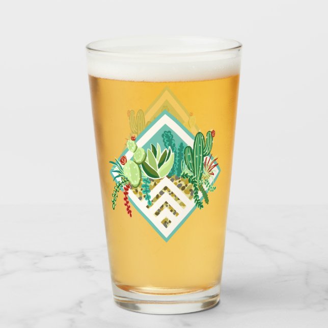 Modern Geometric Succulents & Cactus Planter Glass (Front Filled)