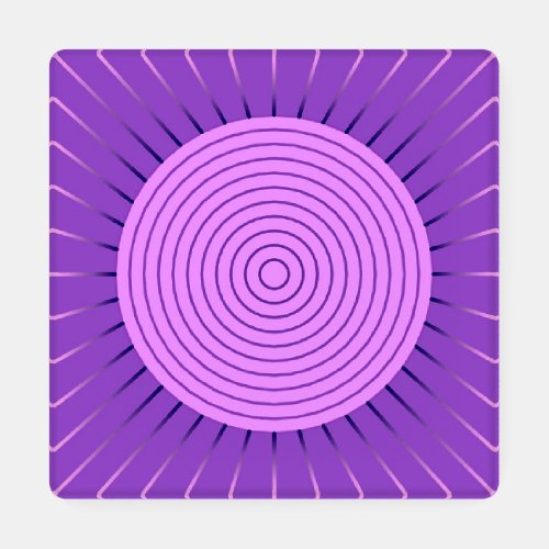 Modern Geometric Sunburst _ Amethyst Purple Coaster Set