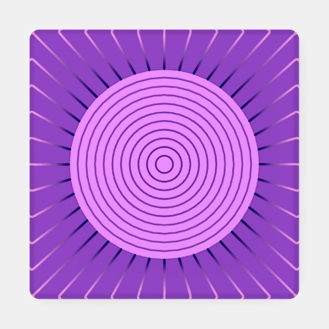 Modern Geometric Sunburst - Amethyst Purple Coaster Set (Single)