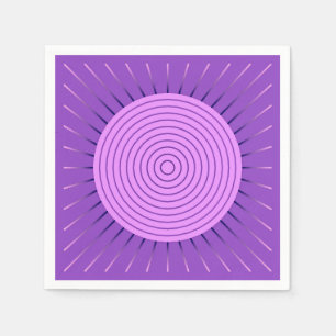 Modern Geometric Sunburst - Amethyst Purple Paper Napkins