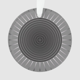 Modern Geometric Sunburst - Dark Hematite Grey Ornament