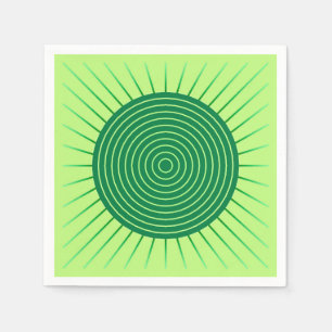 Modern Geometric Sunburst - Emerald Green and Lime Napkins