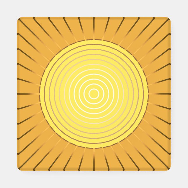 Modern Geometric Sunburst - Mustard Gold / Yellow Coaster Set (Single)