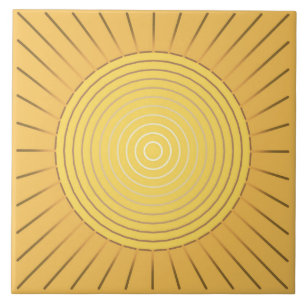 Modern Geometric Sunburst - Mustard Gold / Yellow Tile