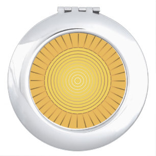 Modern Geometric Sunburst - Mustard Gold / Yellow Vanity Mirror