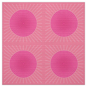 Modern Geometric Sunburst - Shades of Coral Pink Fabric
