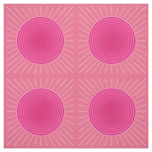 Modern Geometric Sunburst - Shades of Coral Pink Fabric