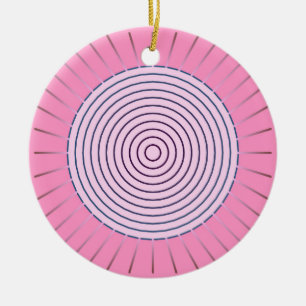 Modern Geometric Sunburst - Shades of Pink Ceramic Ornament