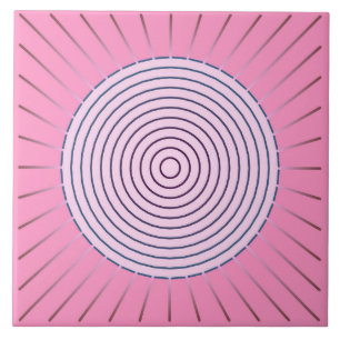 Modern Geometric Sunburst - Shades of Pink Tile