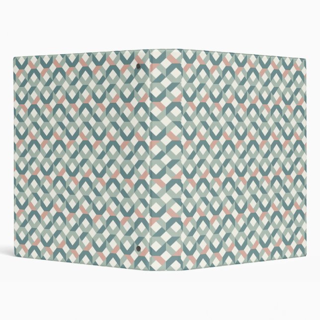 Modern Geometric Teal and Coral Blush Binder (Background)