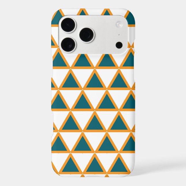 Modern Geometric teal and Gold triangle Pattern  iPhone Case (Back)