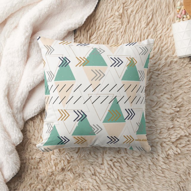 Modern Geometric Throw Pillow (Blanket)