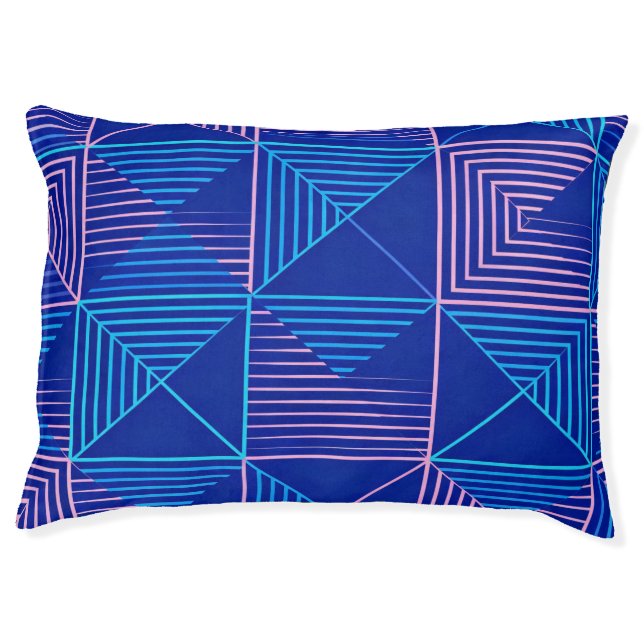 Modern Geometric Throw Pillow Blue Pink (Front)