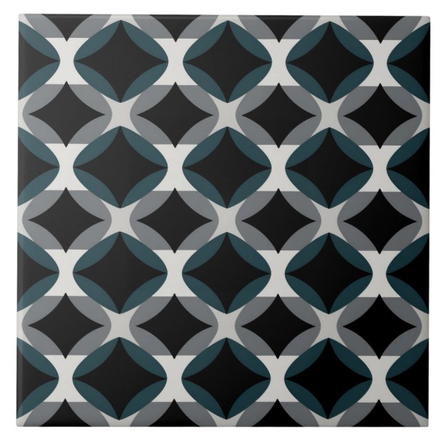 Modern Geometric Tile – Black and Gray Pattern (Front)