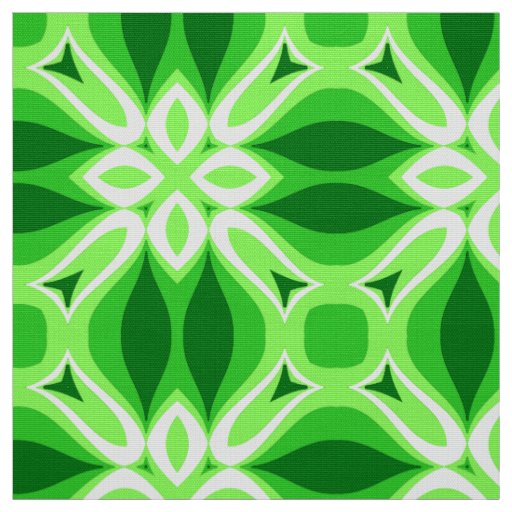 Modern Geometric Tile Pattern Emerald Green    Fabric
