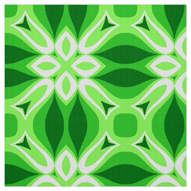 Modern Geometric Tile Pattern Emerald Green    Fabric (Swatch)