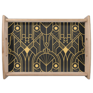Modern Geometric Tiles Art Deco Serving Tray