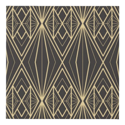 Modern geometric tiles pattern faux canvas print