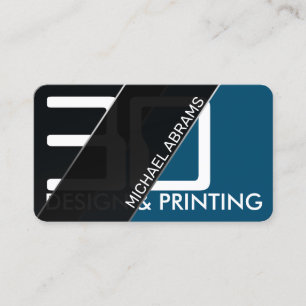 Modern geometric transparent blue business card