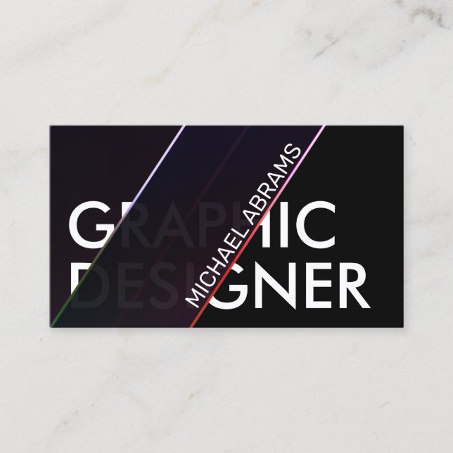 Modern geometric transparent dark business card (Front)