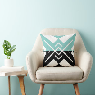 Modern geometric trendy color block minimalist throw pillow