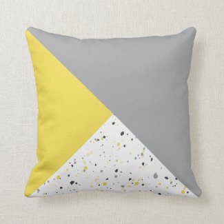 Modern Geometric Trendy Yellow Grey Terrazzo