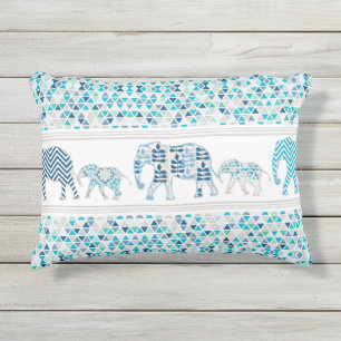 Modern Geometric Triangle Beach Glass Pattern Outdoor Pillow