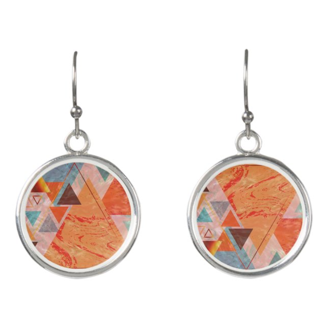 Modern Geometric Triangle Earrings (Front)