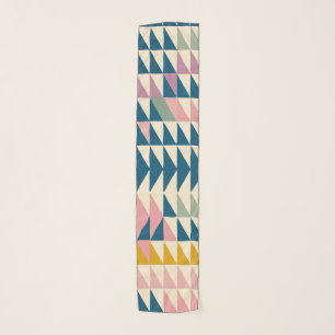 Modern Geometric Triangle Pattern Pastel Earthy  Scarf