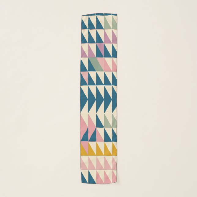 Modern Geometric Triangle Pattern Pastel Earthy  Scarf (Front)
