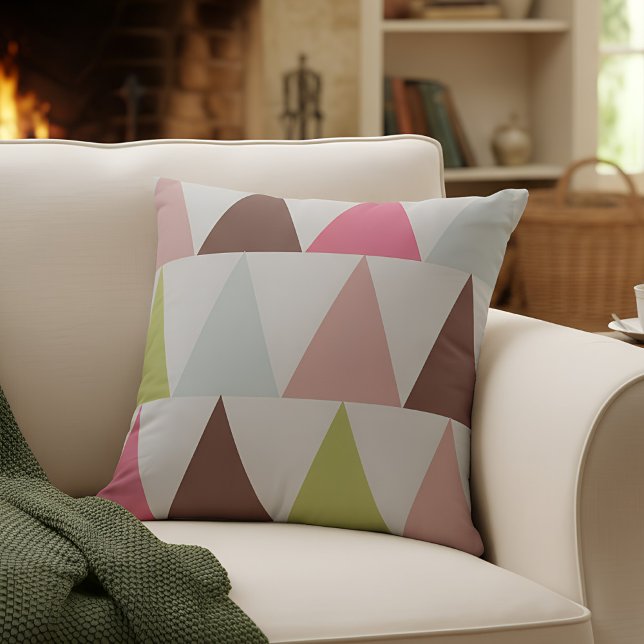 Modern geometric triangle pattern throw pillow (geometric triangle pattern throw pillow)