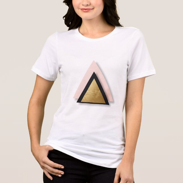 Modern Geometric Triangle T-Shirt – Minimalist Gol Tri-Blend Shirt (Front)