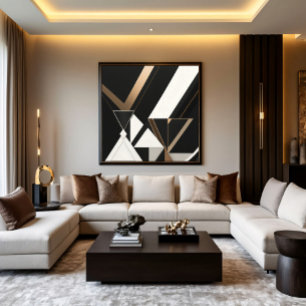 Modern Geometric Triangles Art Deco Canvas Print