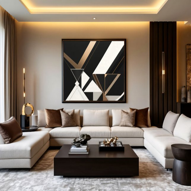 Modern Geometric Triangles Art Deco Canvas Print (Creator Uploaded)