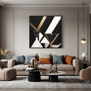 Modern Geometric Triangles Art Deco Poster