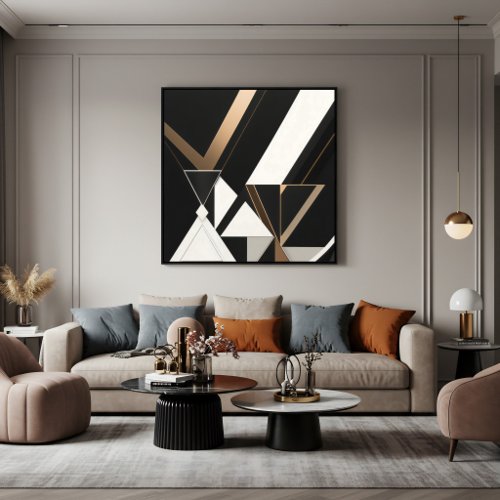 Modern Geometric Triangles Art Deco Poster
