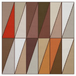 Modern Geometric Triangles, Beige, Brown, Red Fabric