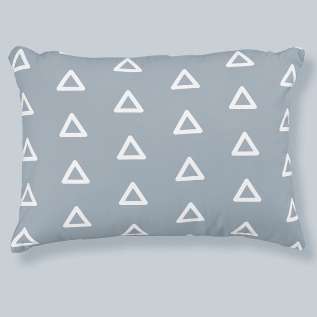 Modern Geometric Triangles Elegant Dusty Blue Accent Pillow (Modern Geometric Triangles Elegant Dusty Blue Accent Pillow)